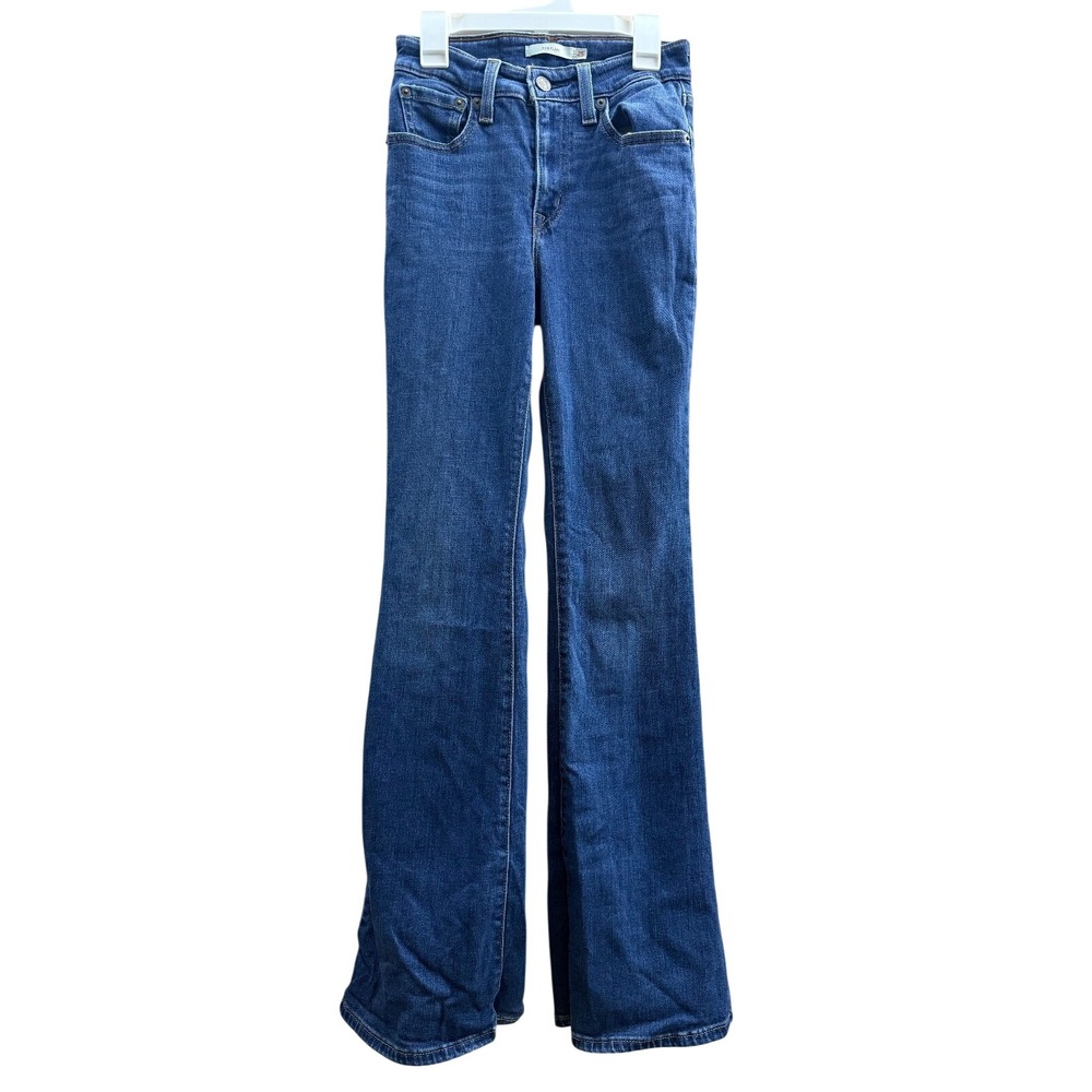 Levi's 726 Women's 25x32 Blue High Rise Flare Jeans‎ Cotton Denim 5 Pocket